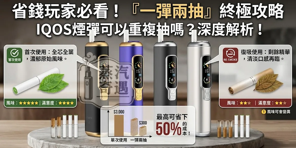 IQOS煙彈可以重複抽嗎？省錢玩家必看的「一彈兩抽」終極攻略